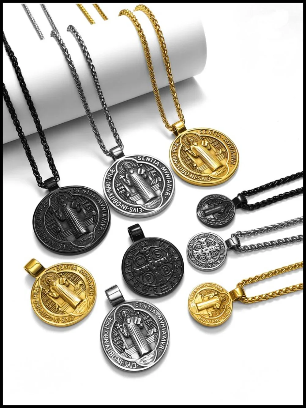 St Benedict Medal Necklace Catholic Pendant Stainless Steel Confirmation Gift